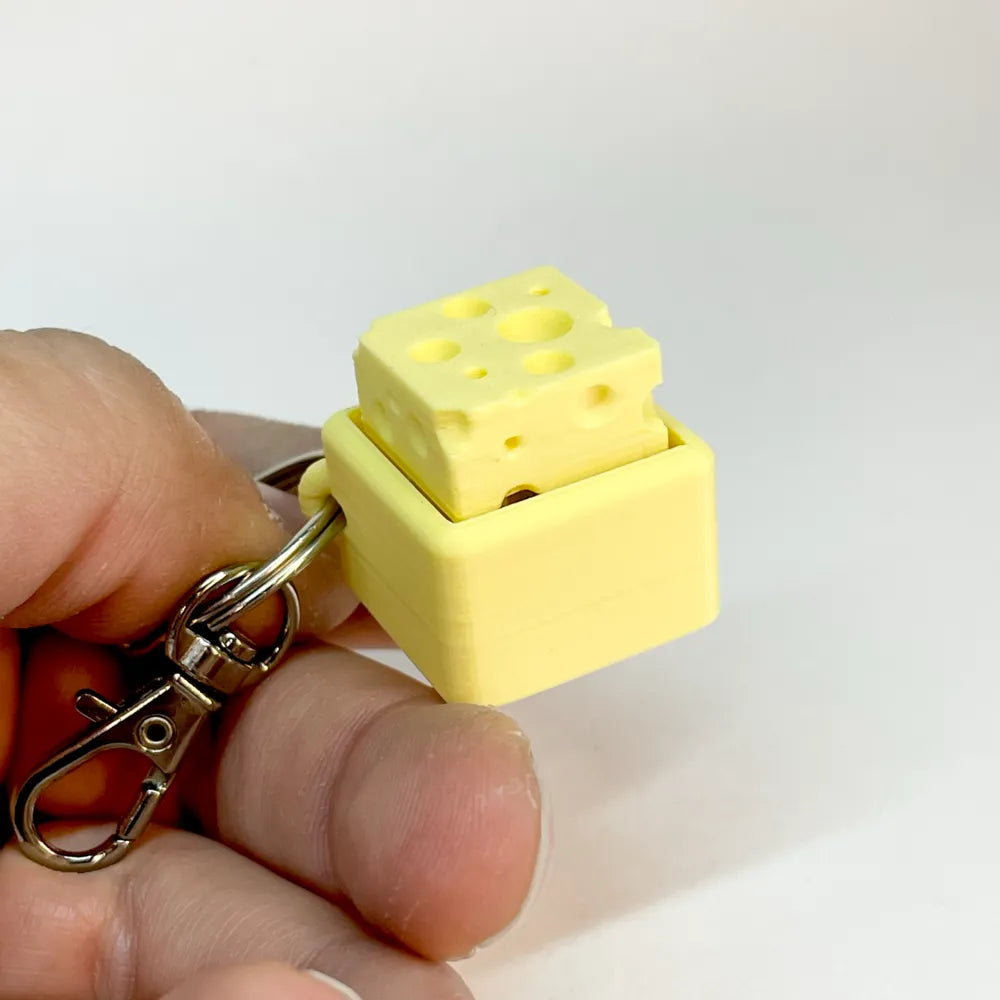 cheesy fidget keychain