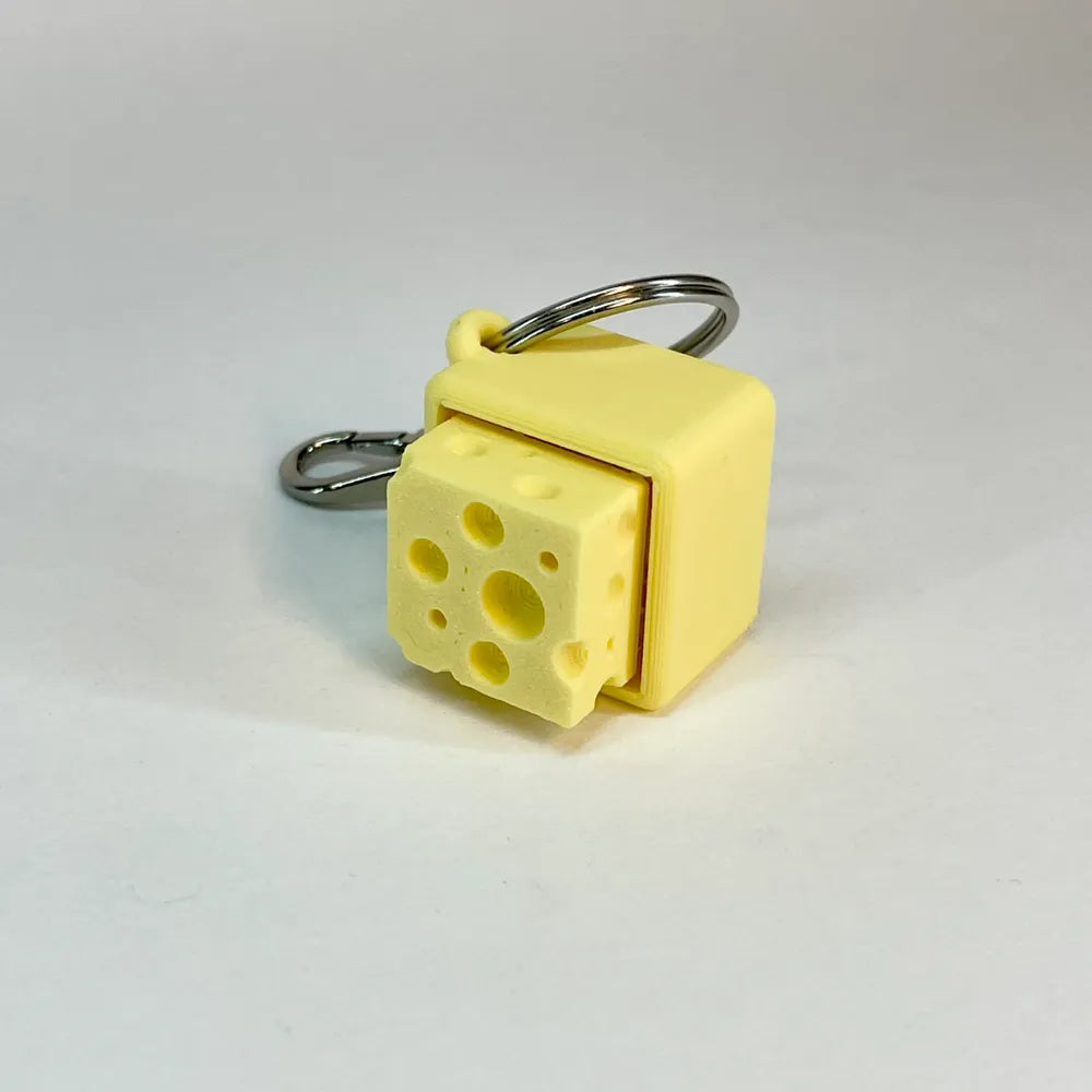 cheesy fidget keychain