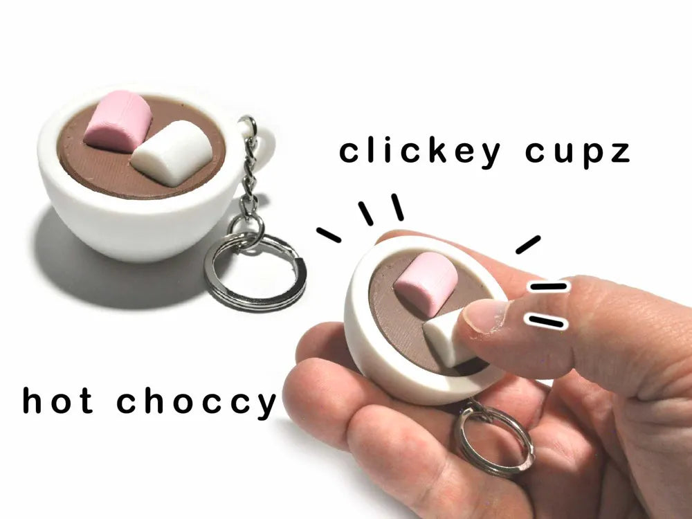 hot chocolate fidget keychains