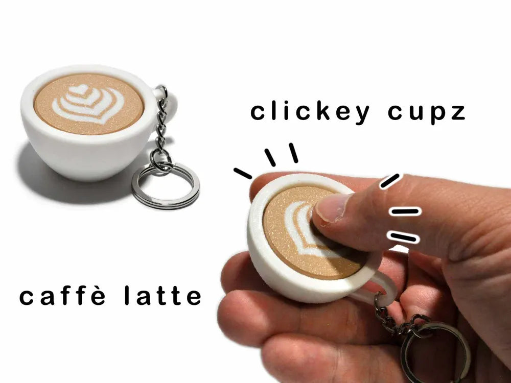 caffe latte fidget keychain
