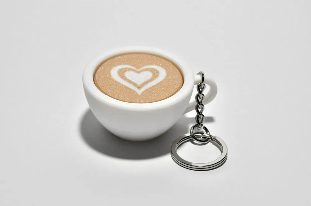 caffe latte fidget keychain