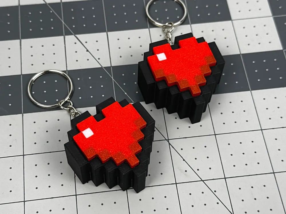 minecraft heart fidget keychain