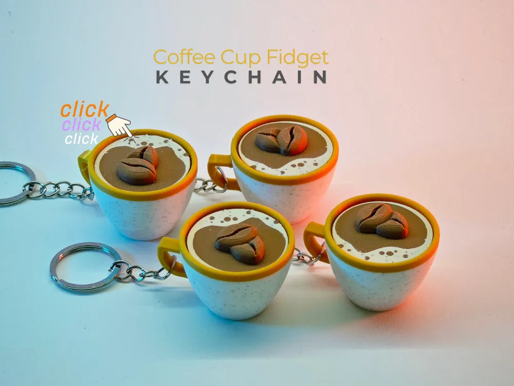 coffee cup fidget keychain
