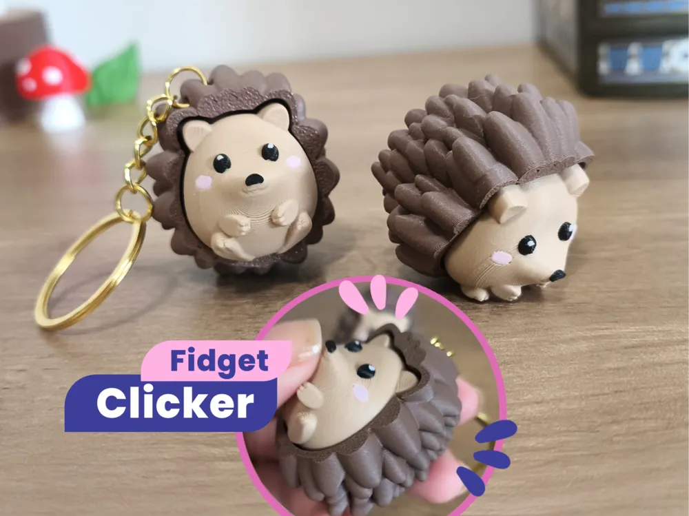 hedgehog fidget keychain
