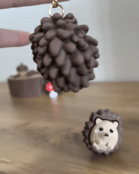 hedgehog fidget keychain