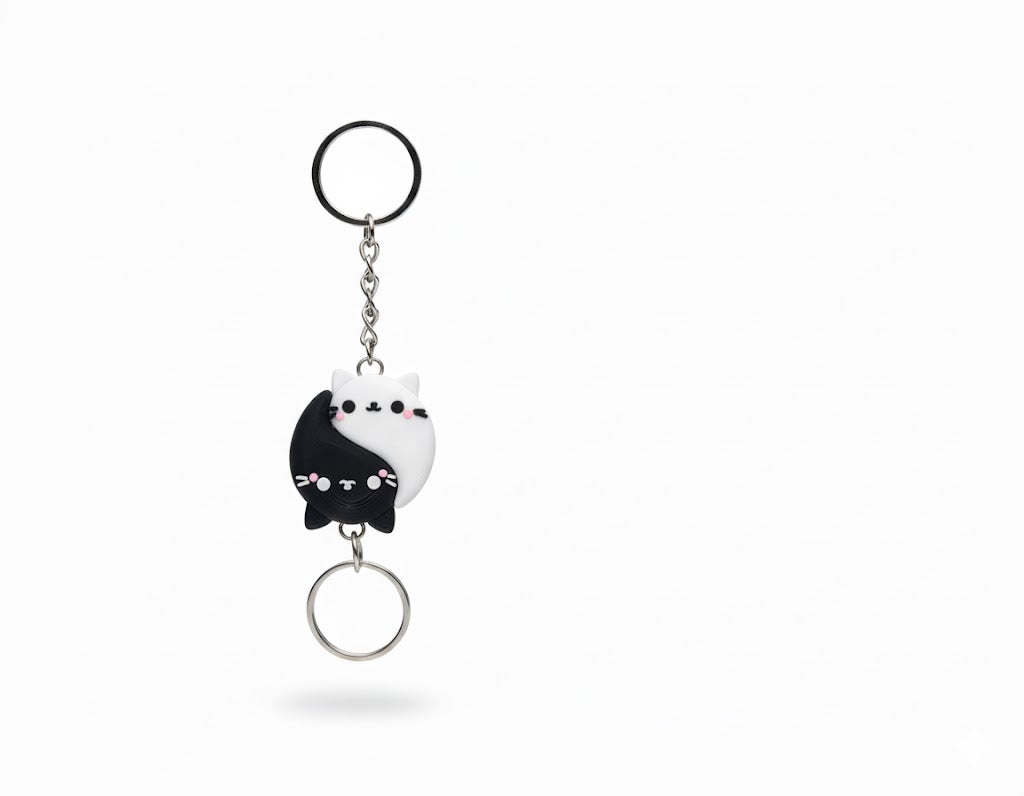 couple cat keychain